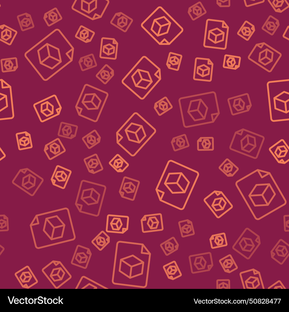 Brown line isometric cube file icon isolated Brown line isometric cube file icon isolated vector image