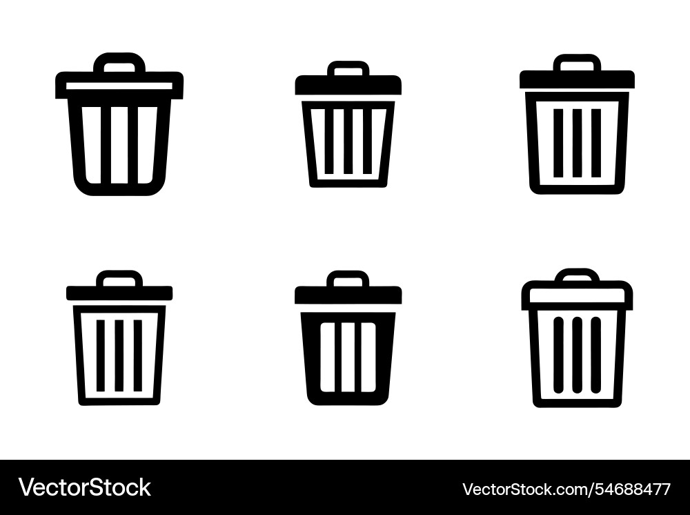 Delete icon bundle set in creative style Delete icon bundle set in creative style vector image