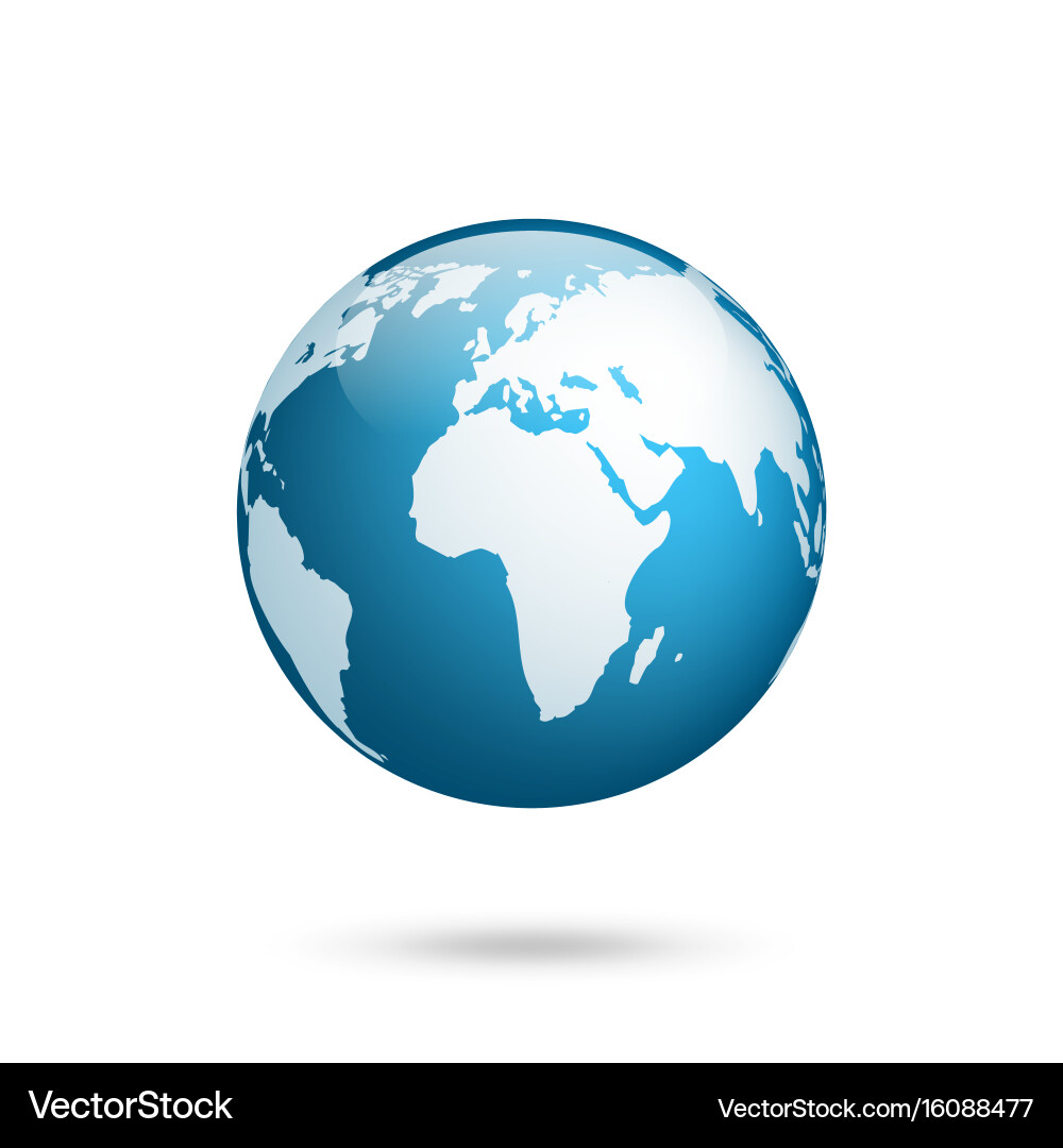 Earth globe world map set planet with continents Vector Image