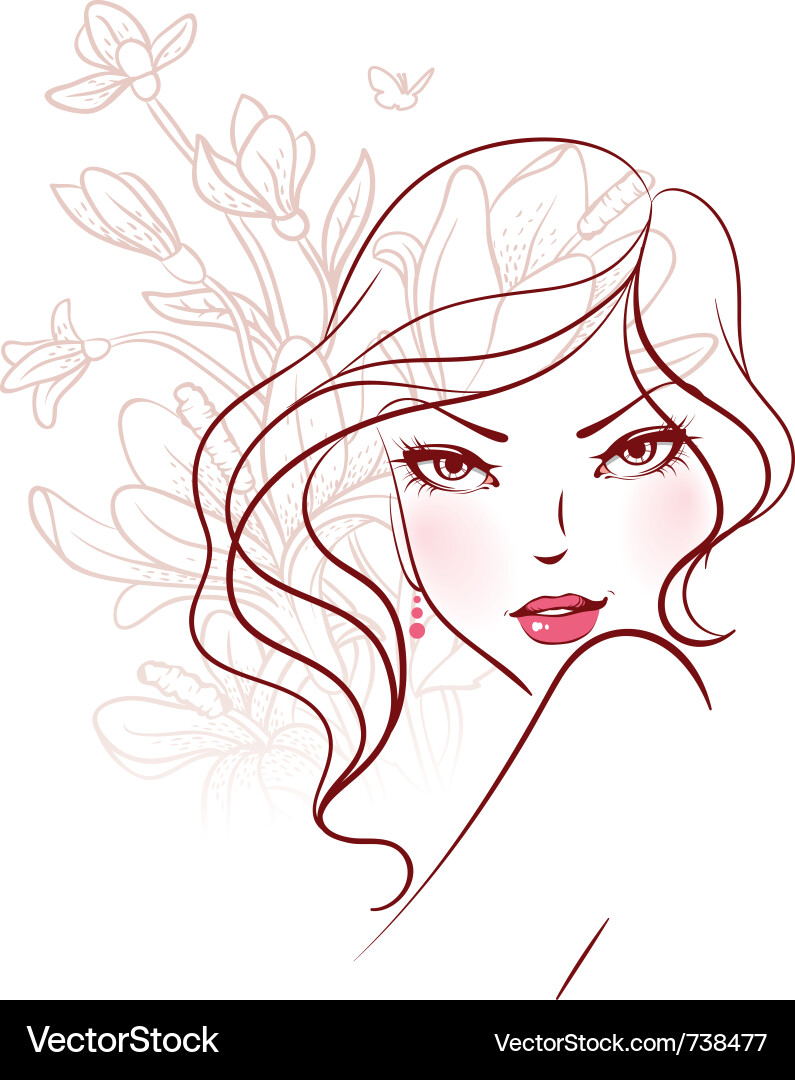 Elegant Woman Face Portrait Vector Image
