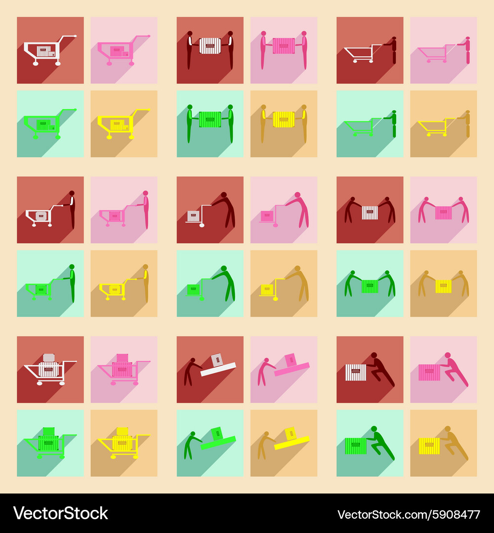 Flat with shadow concept and mobile application Vector Image