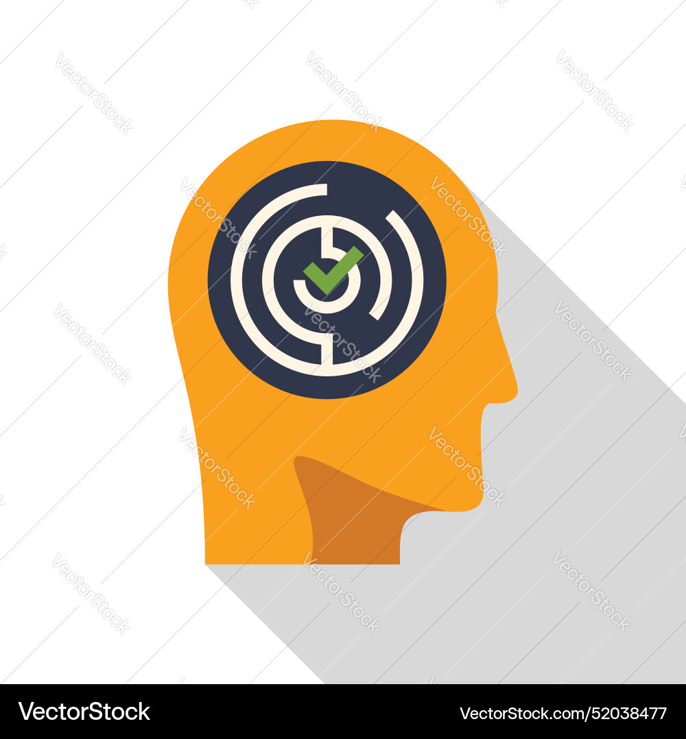 Human head with solved maze inside representing Human head with solved maze inside representing vector image