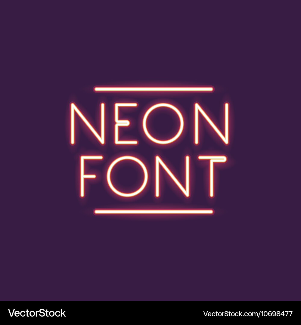 Neon font text design vector image