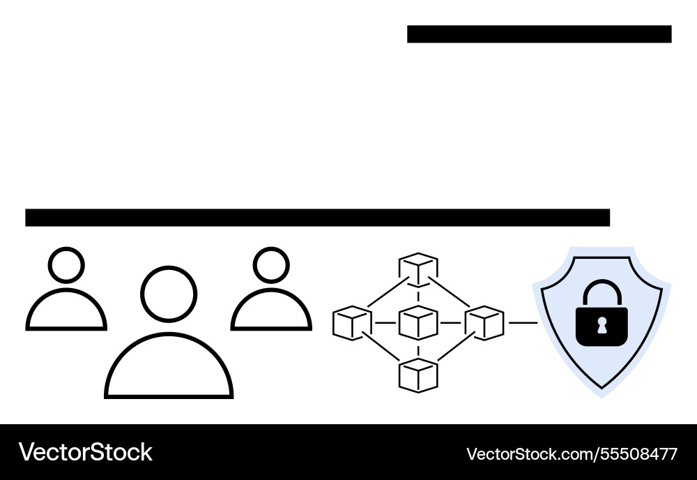 Network security and blockchain concept with team Network security and blockchain concept with team vector image