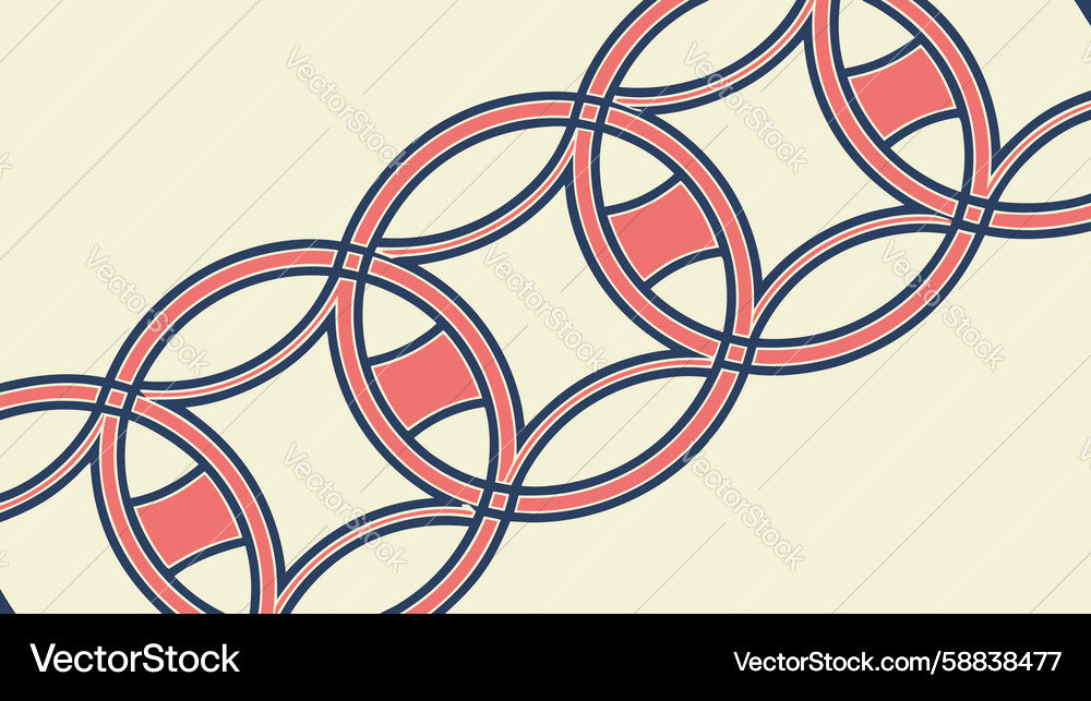 Rounded Interlocking Shape Pattern Vector Image