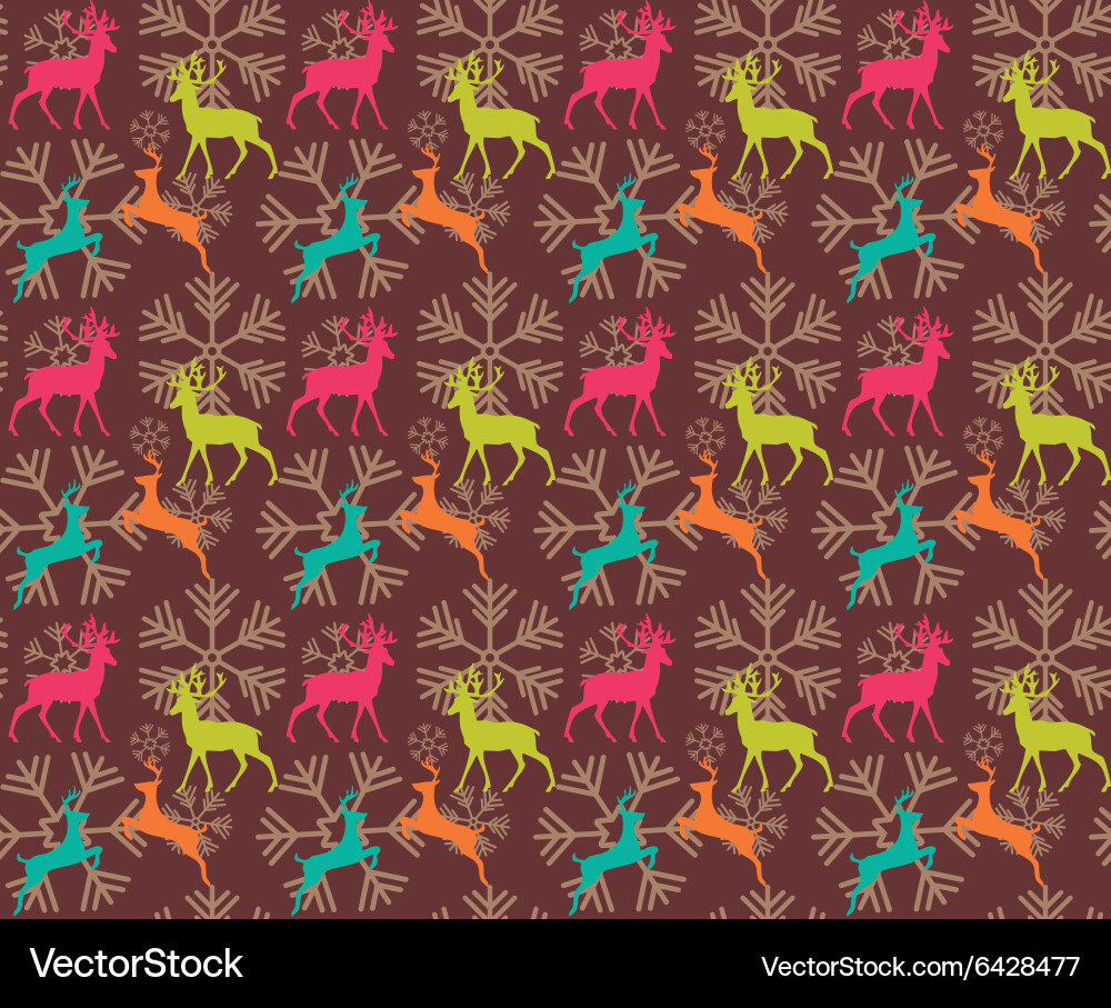 Seamless pattern with reindeers Vector Image