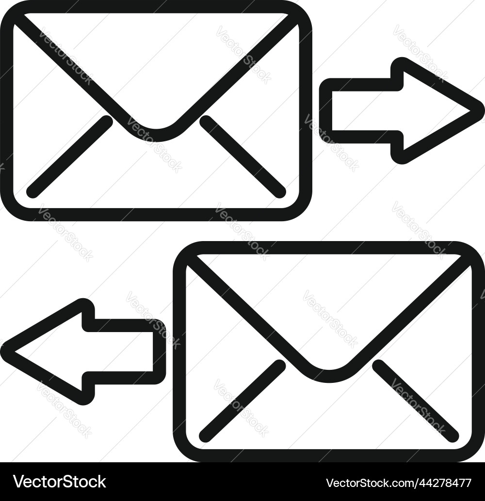 Send receive mail icon outline call Send receive mail icon outline call vector image