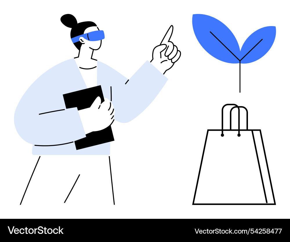 Tech-savvy individual exploring augmented reality Tech-savvy individual exploring augmented reality Vector Image