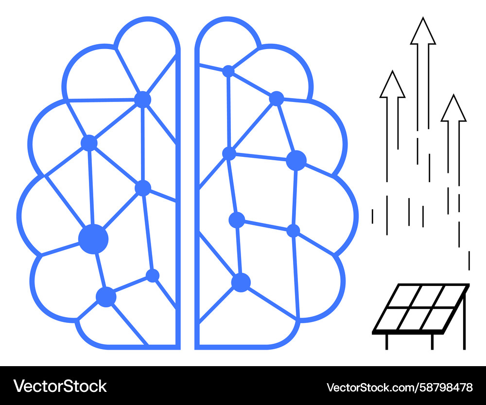 Artificial intelligence brain network integrating Vector Image