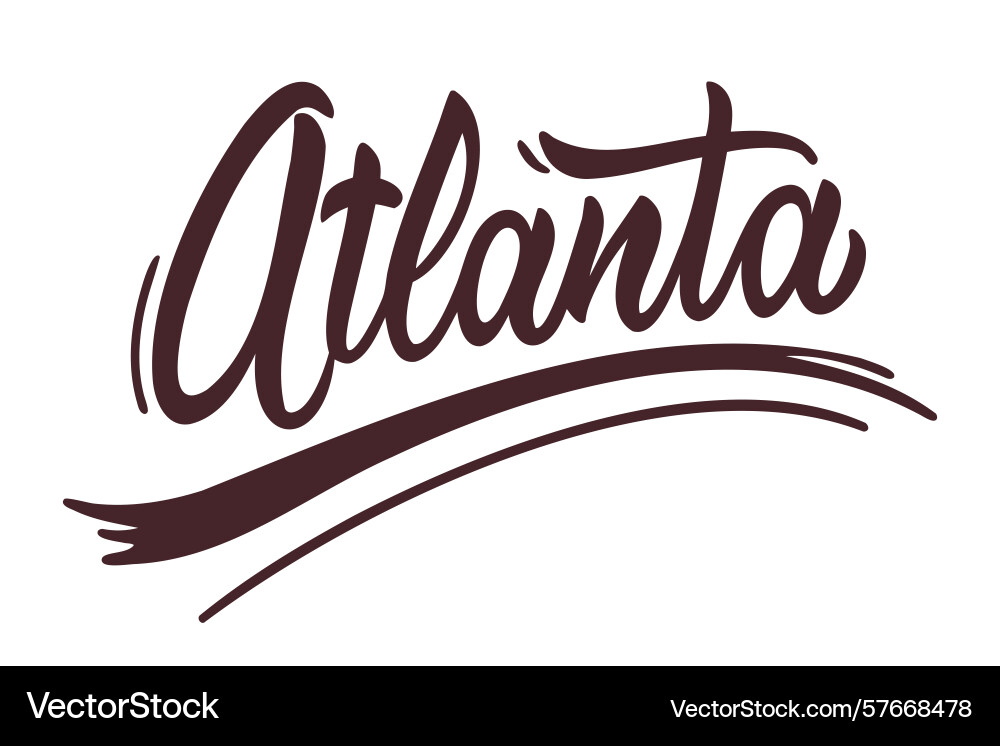 Atlanta modern script text design Vector Image