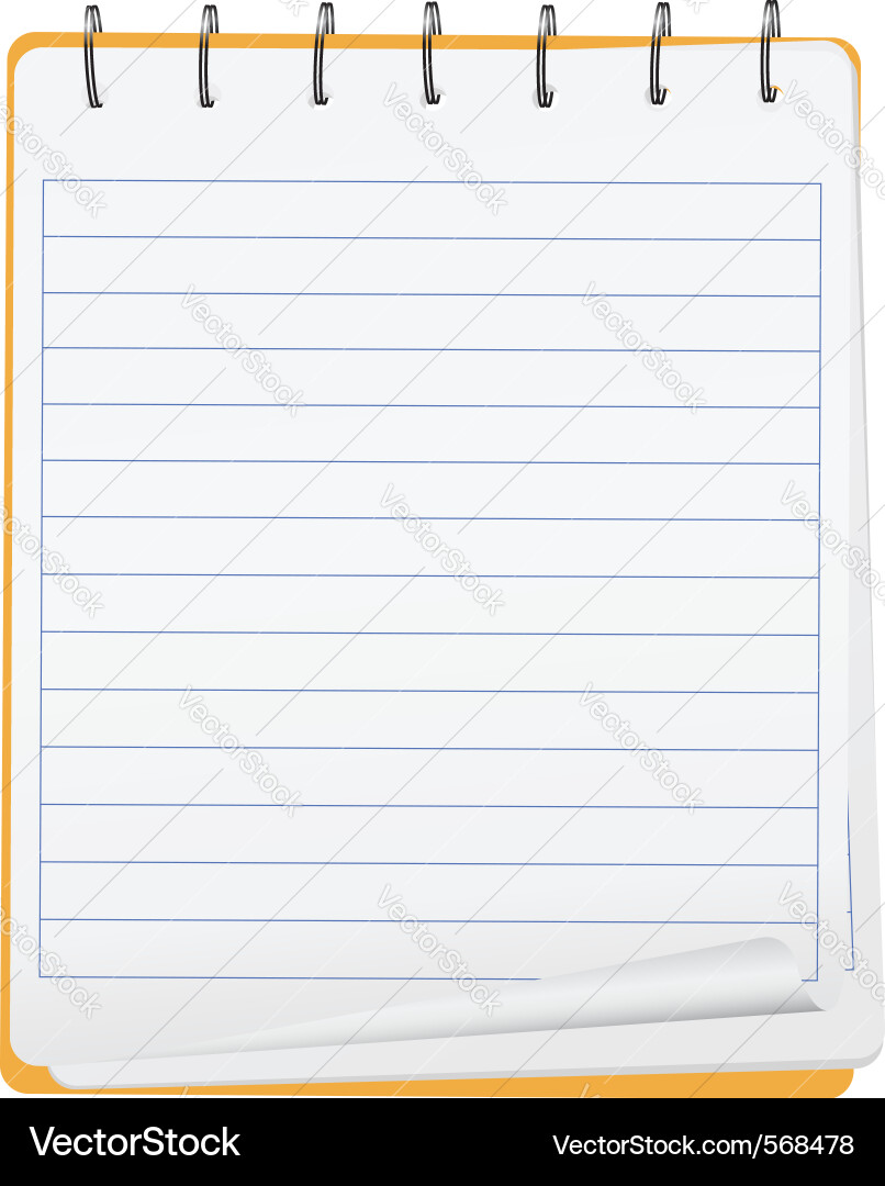 Attractive Lined Notebook Vector Image