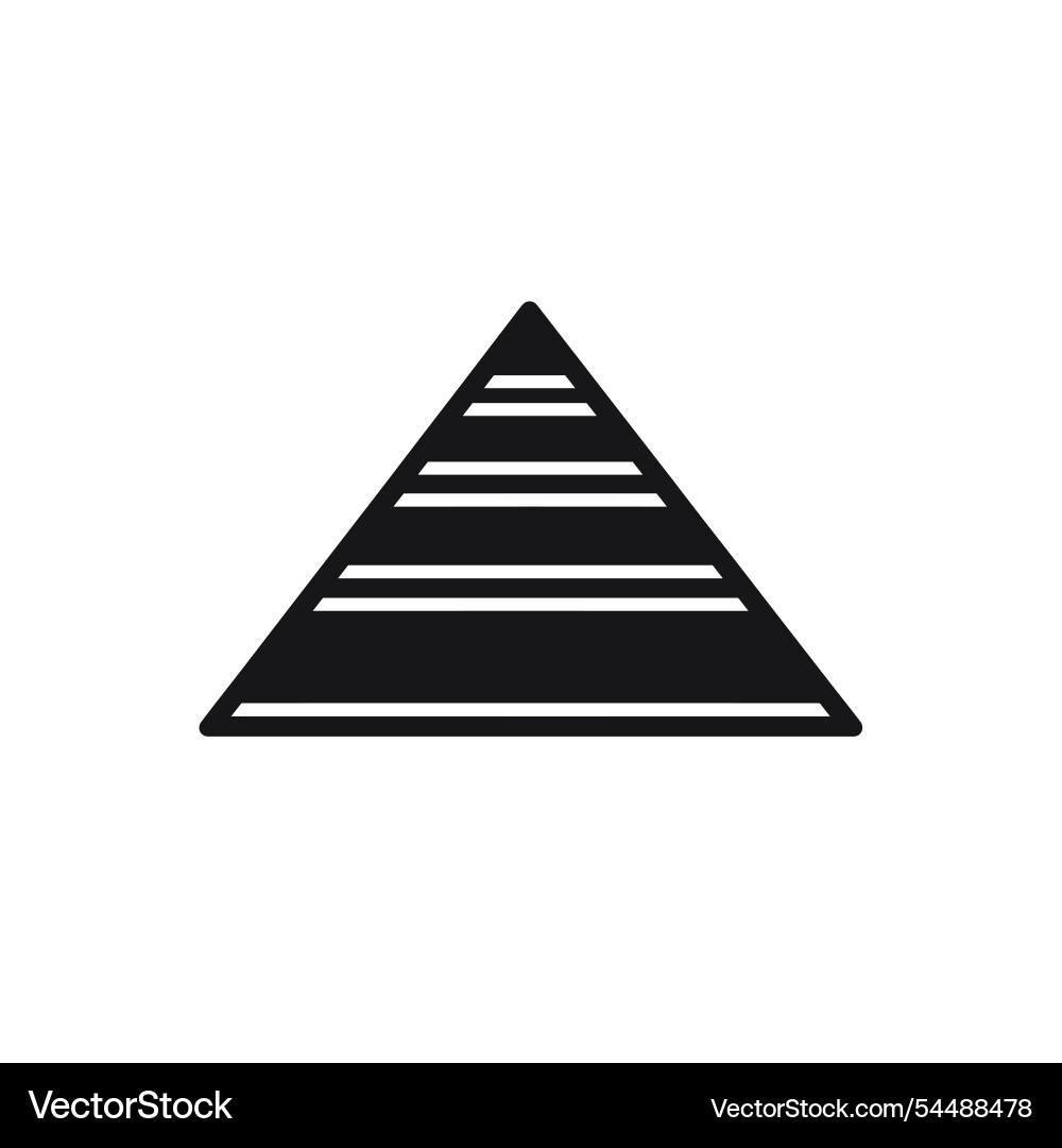 Black triangular shape with horizontal lines Black triangular shape with horizontal lines Vector Image