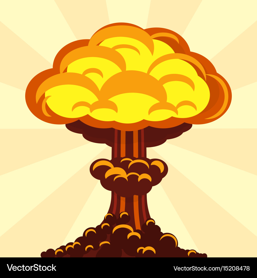 Cartoon explosion boom effect animation game vector image