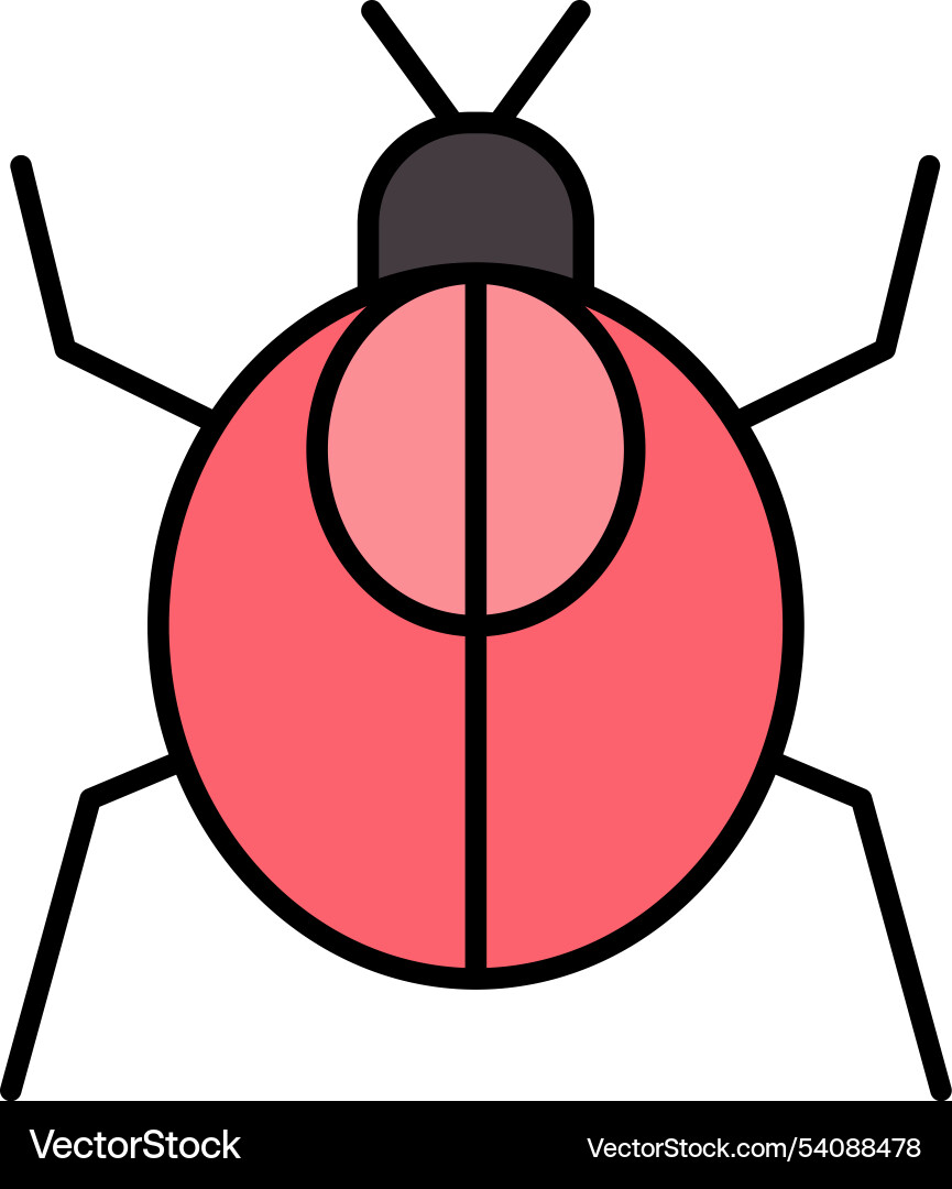 Cockroach line filled icon design Vector Image