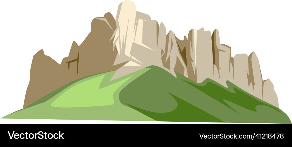 Felsberge auf grünem Hügel Cartoon Landschaft Felsberge auf grünem Hügel Cartoon Landschaft vektorbild