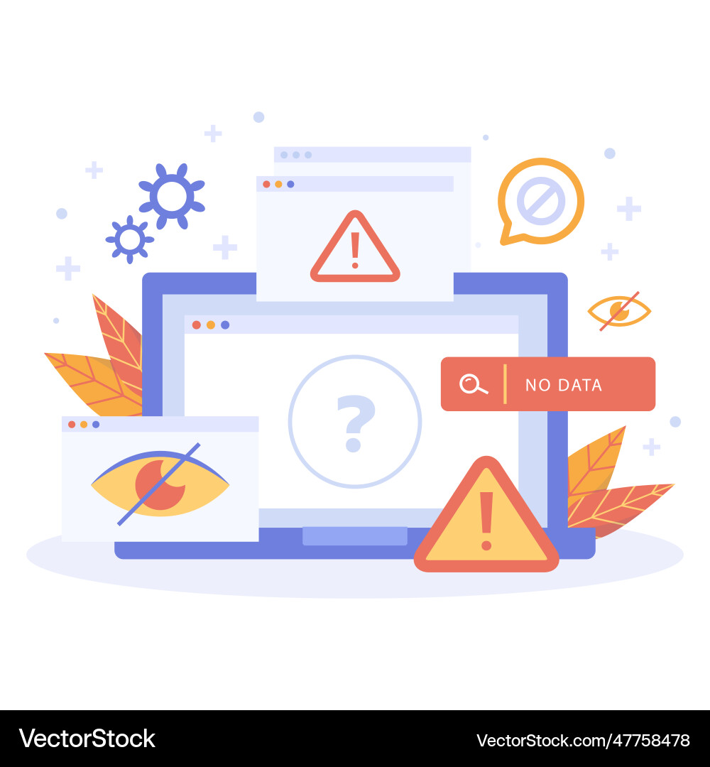Flat design no data error Flat design no data error vector image