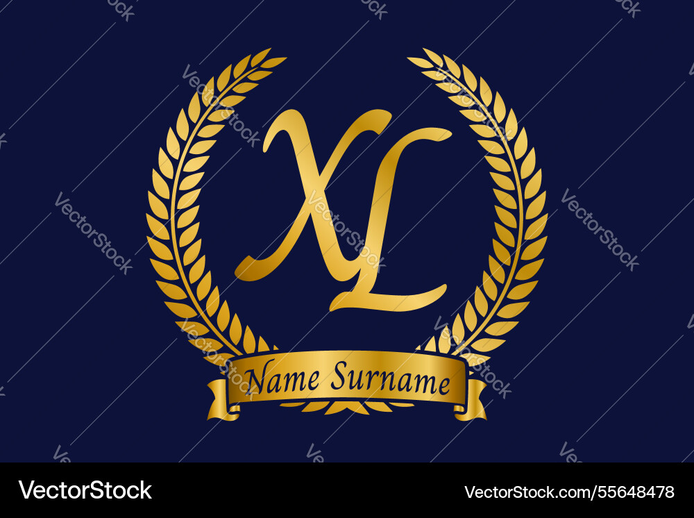 Initial letter x and l xl monogram logo design Vector Image