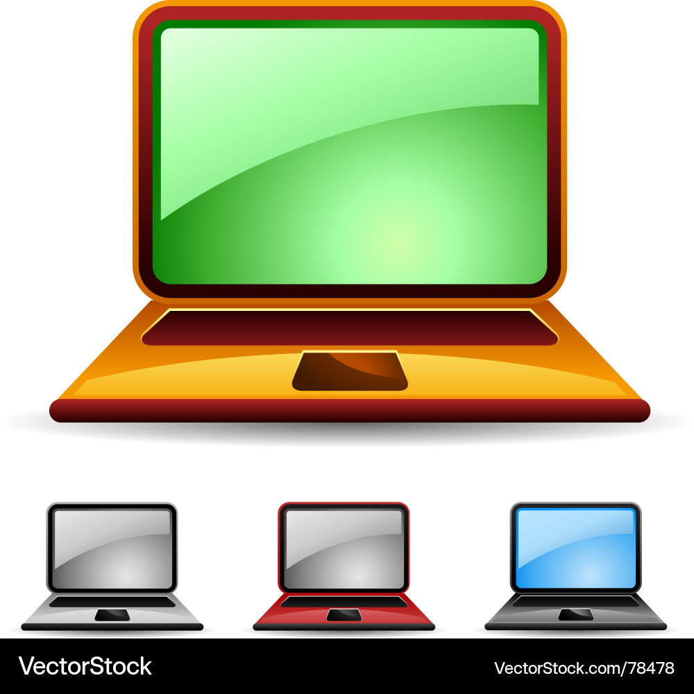 Laptop Computer Icons Vector Image
