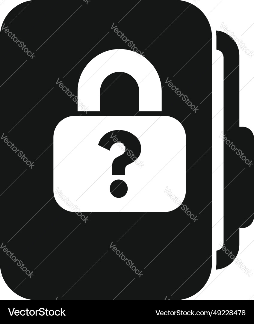Lock incognito folder icon simple agent Lock incognito folder icon simple agent vector image