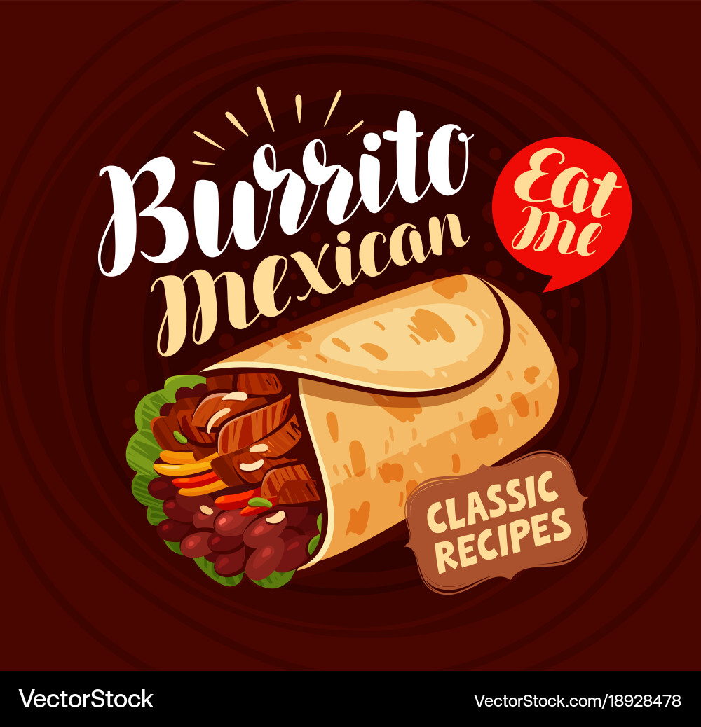 Mexican Food Banner - Burrito & Kebab Vector Image