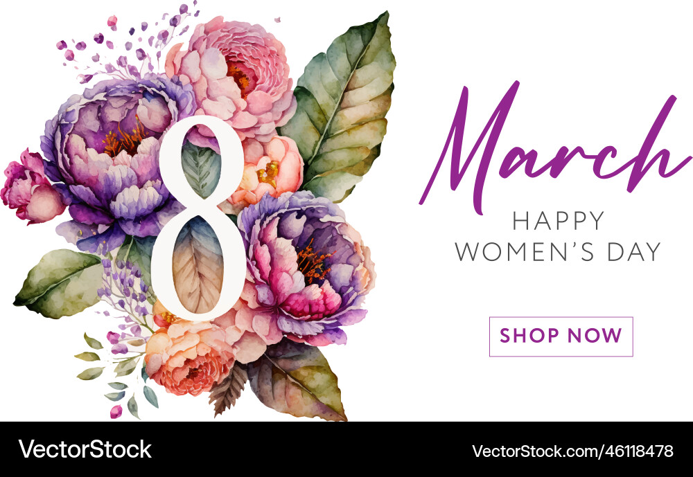 Nummer 8 Aquarellblumen auf weißem Hintergrund Nummer 8 Aquarellblumen auf weißem Hintergrund vektorbild