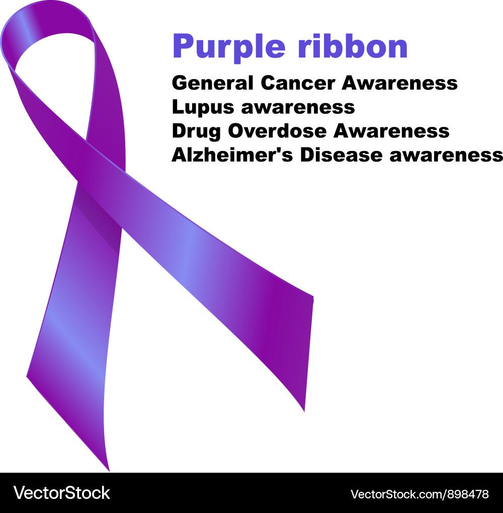 Purple Ribbon Awareness vector image