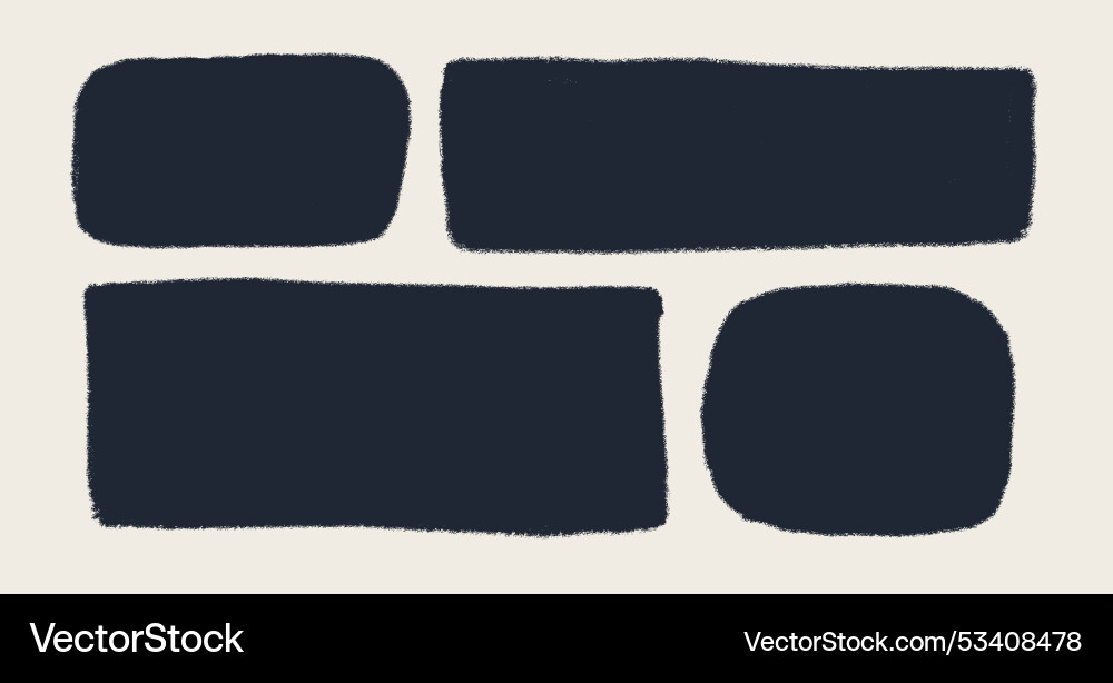 Rectangle shape set with rough torn edges grunge Vector Image