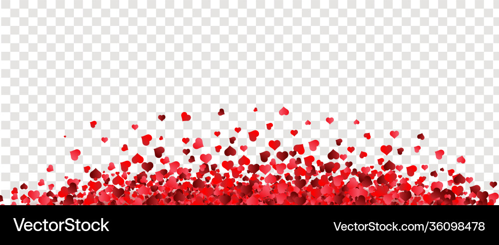 Red hearts border with transparent background Red hearts border with transparent background vector image