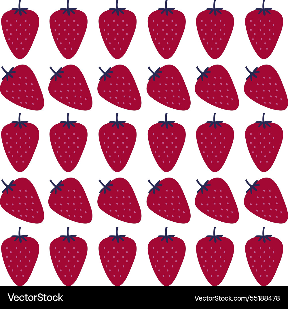 Red strawberries retro design pattern texture Vector Image