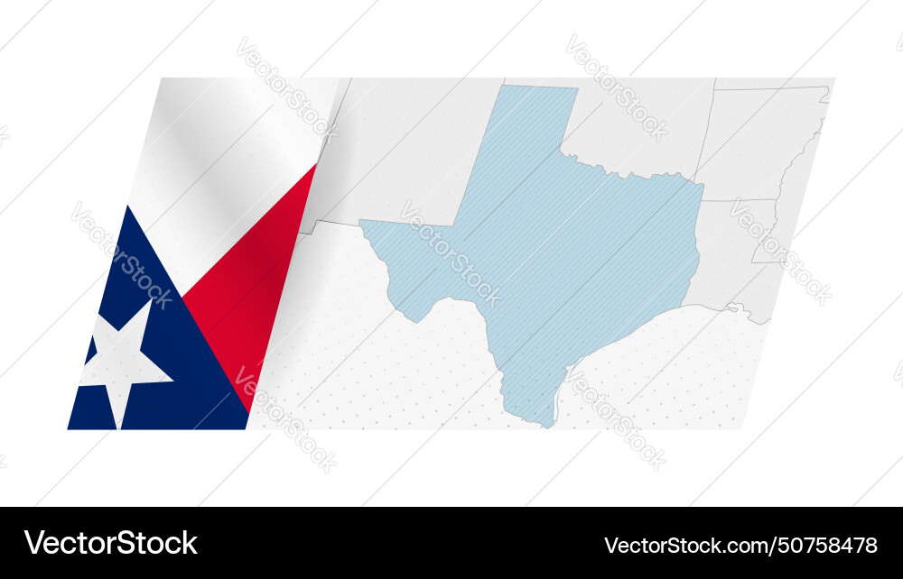 Texas map in modern style with flag Texas map in modern style with flag Vector Image