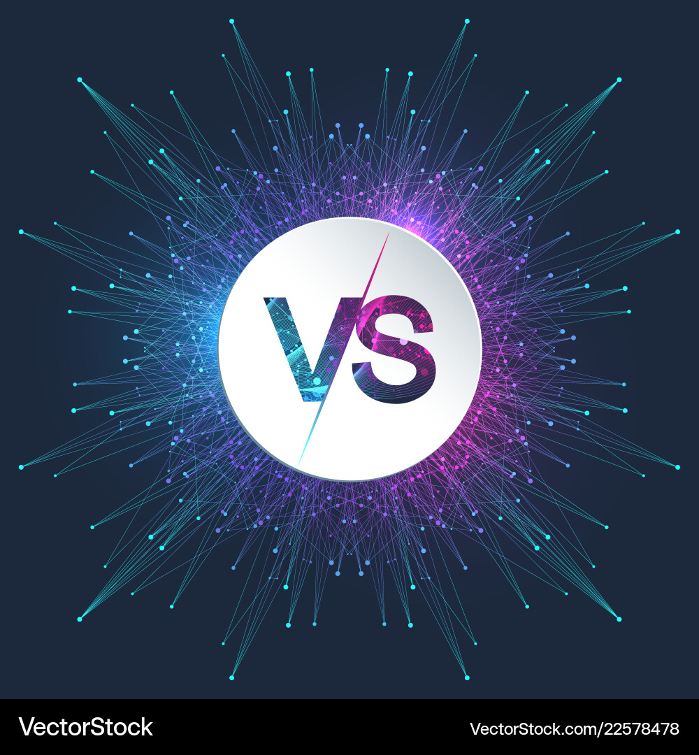 Vs letters in the fractal element with connected Vs letters in the fractal element with connected vector image