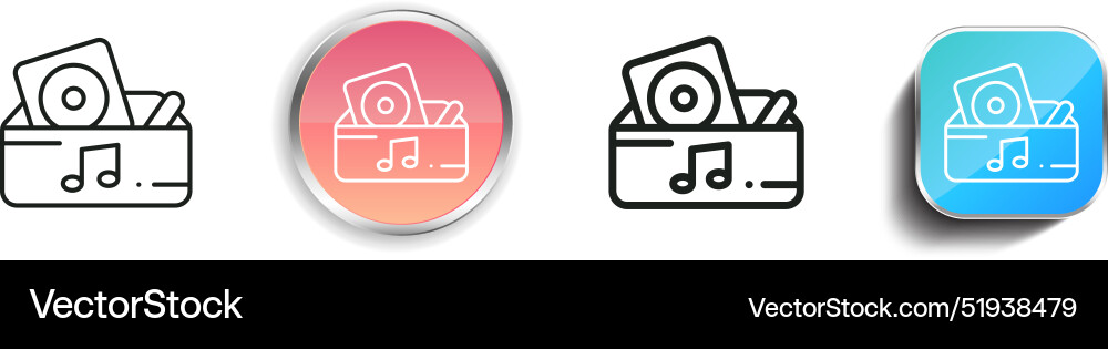Box icon thin linear regular and button style vector image