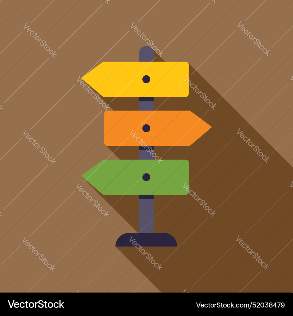 Colorful direction sign pointing different ways Vector Image