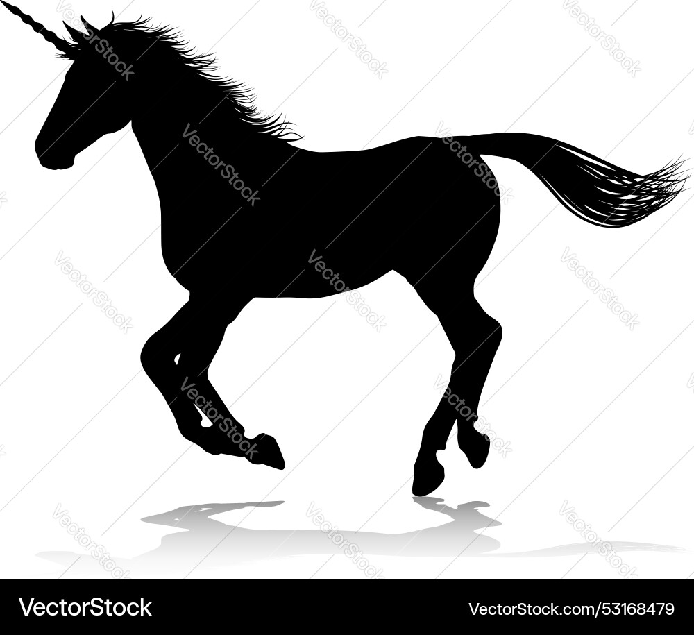 Einhorn Silhouette gehorntes Pferd Einhorn Silhouette gehorntes Pferd vektorbild
