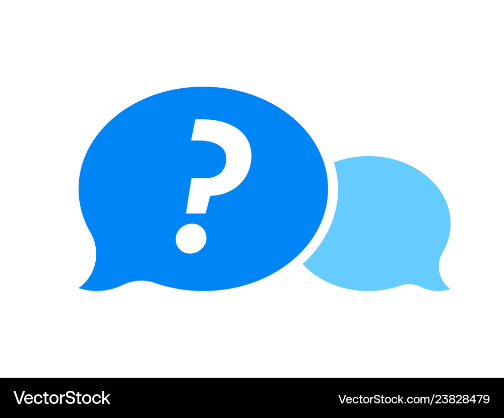 Question mark in blue dialog bubble faq button Question mark in blue dialog bubble faq button vector image
