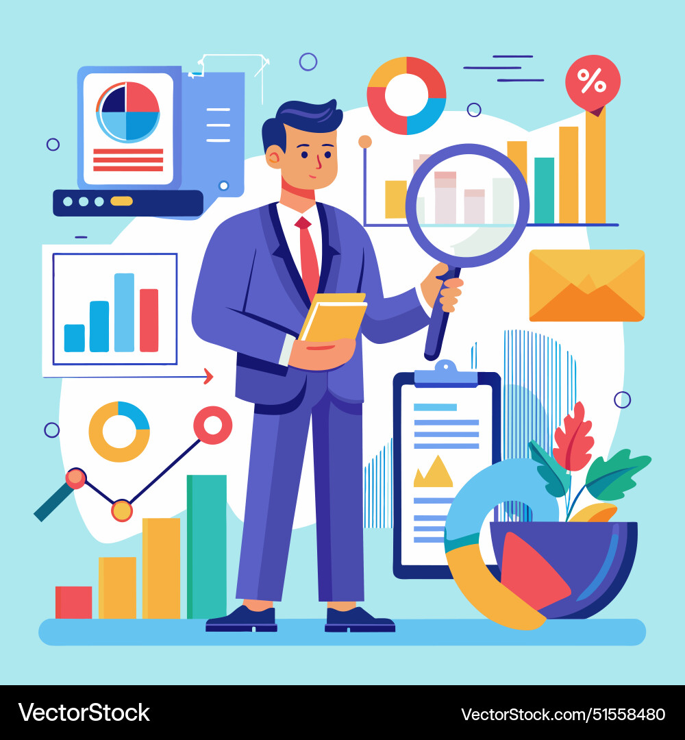 Analysis report research result chart and diagram Analysis report research result chart and diagram vector image