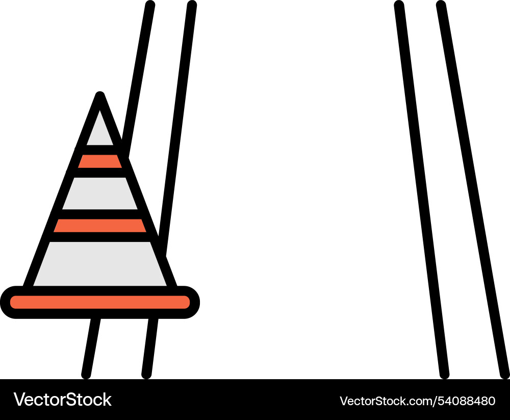 Cone line filled icon design Vector Image