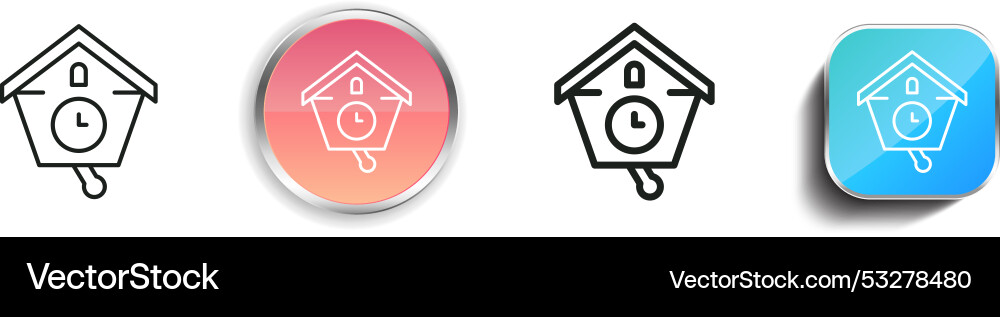 Cuckoo icon thin linear regular and button style vector image