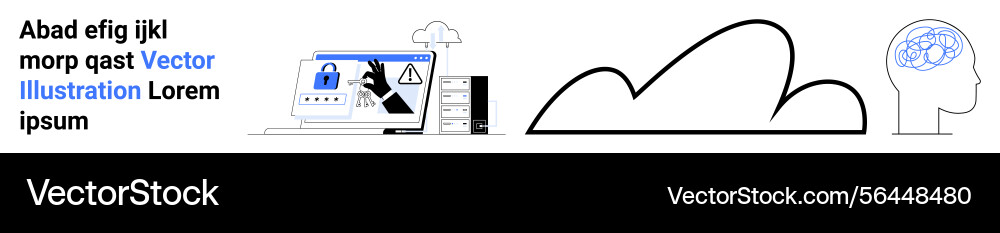 Digital security with cloud computing integration Digital security with cloud computing integration vector image