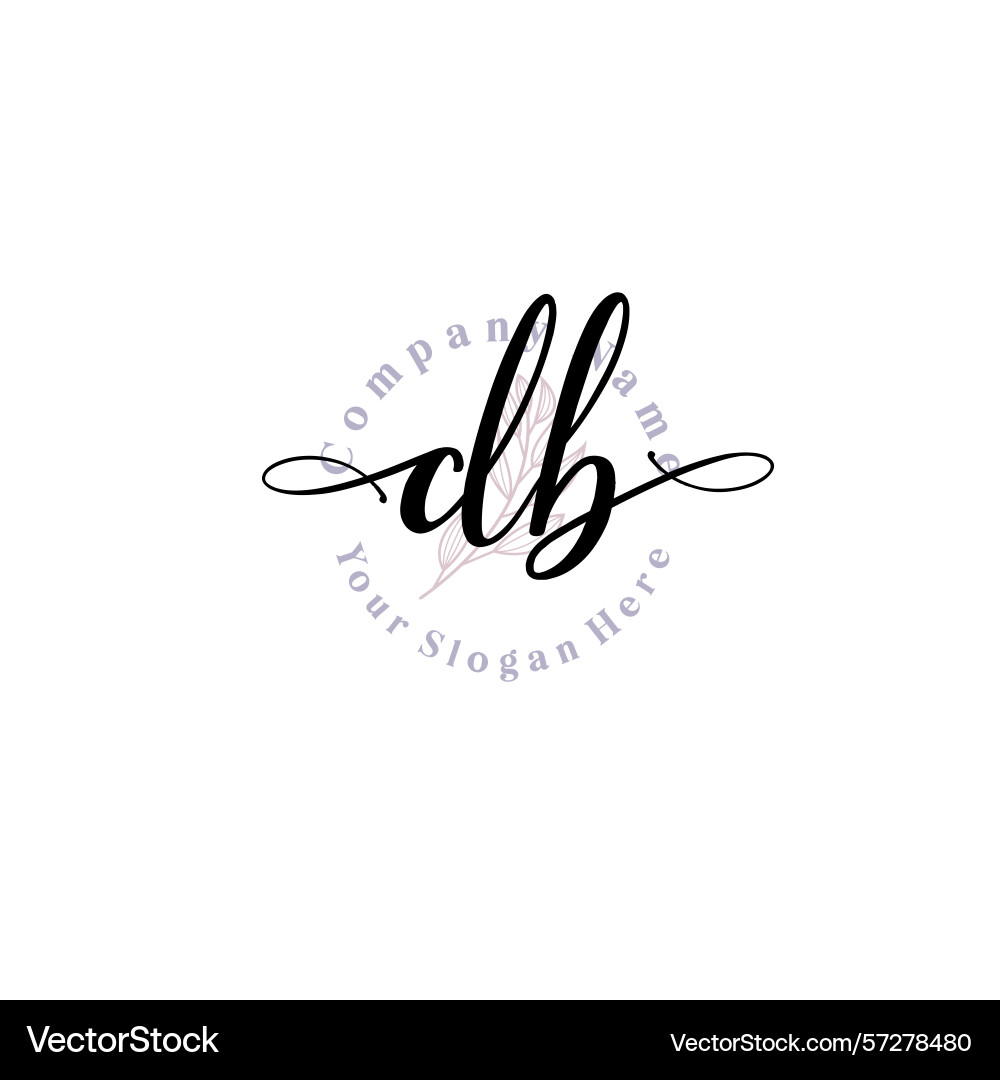 Floral monogram logos with db initials Floral monogram logos with db initials Vector Image