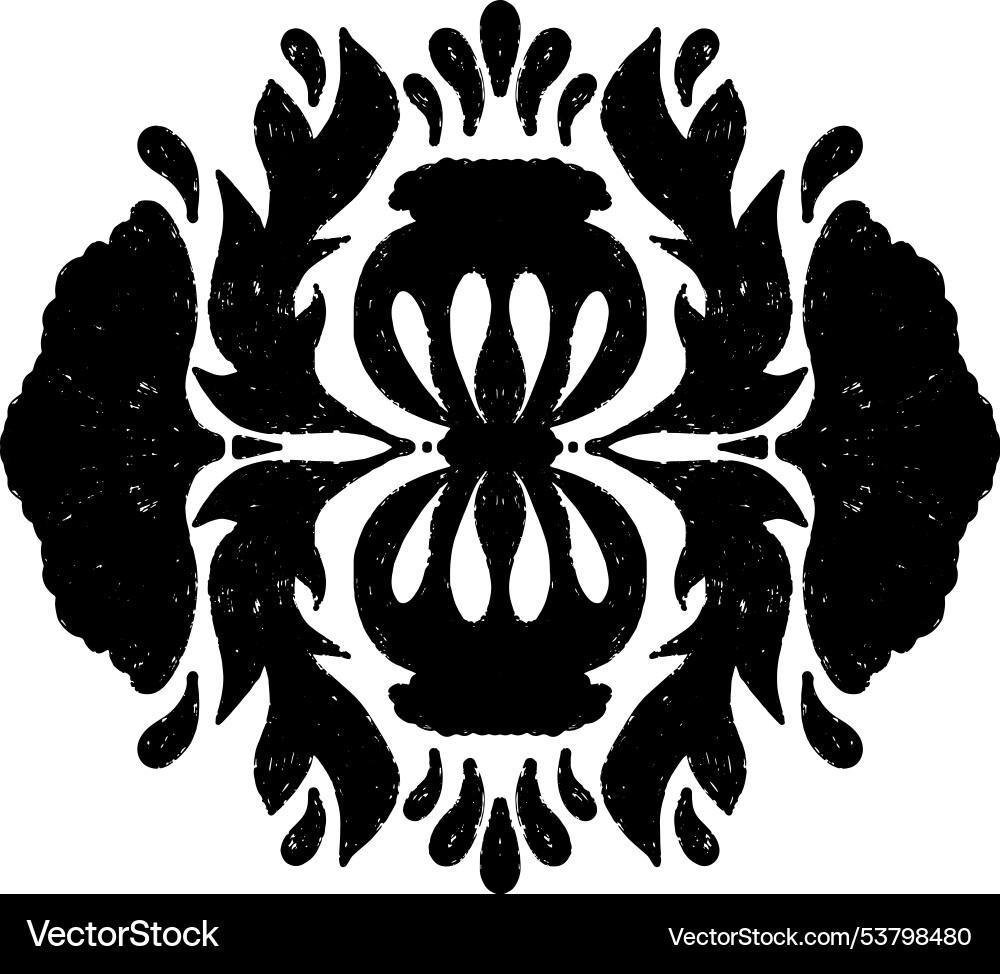 Pattern symmetrical texture imprint black element Vector Image