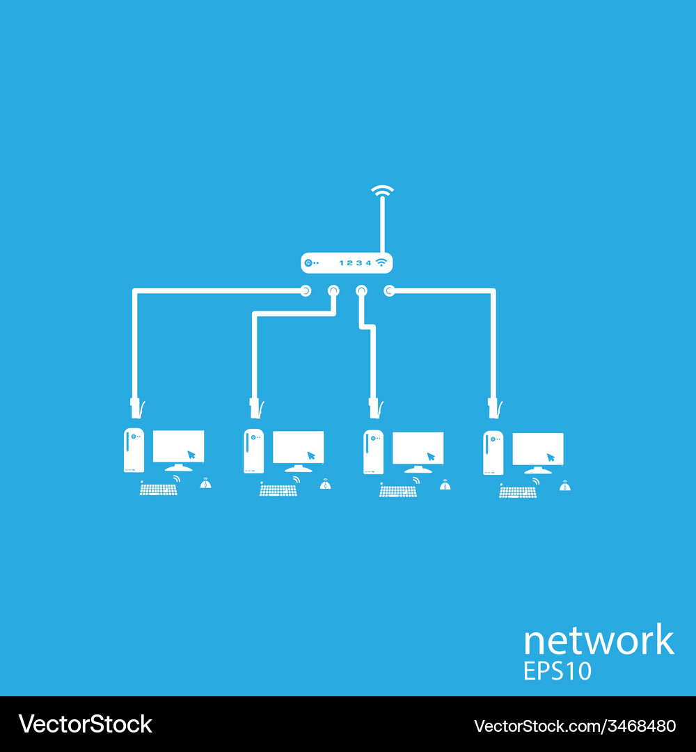 Social network background with computer Vector Image