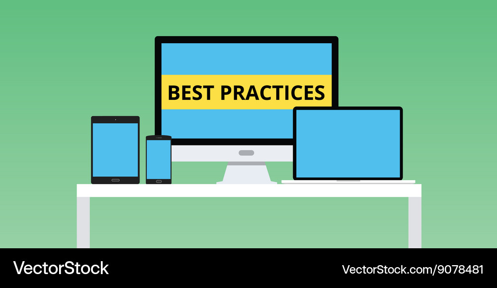 Best practice practices with notebook Vector Image