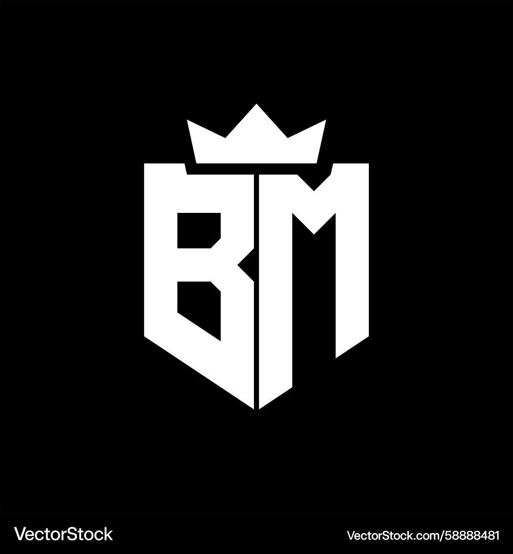 Bm image of a shield with sharp geometric style Vector Image