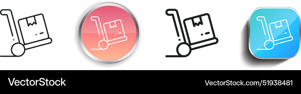 Box icon thin linear regular and button style Vector Image