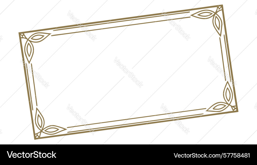 Decorative frame with artistic scrolls and corner Vector Image