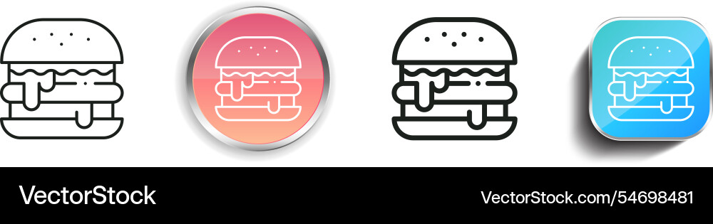 Hamburger icon thin linear regular and button Hamburger icon thin linear regular and button Vector Image