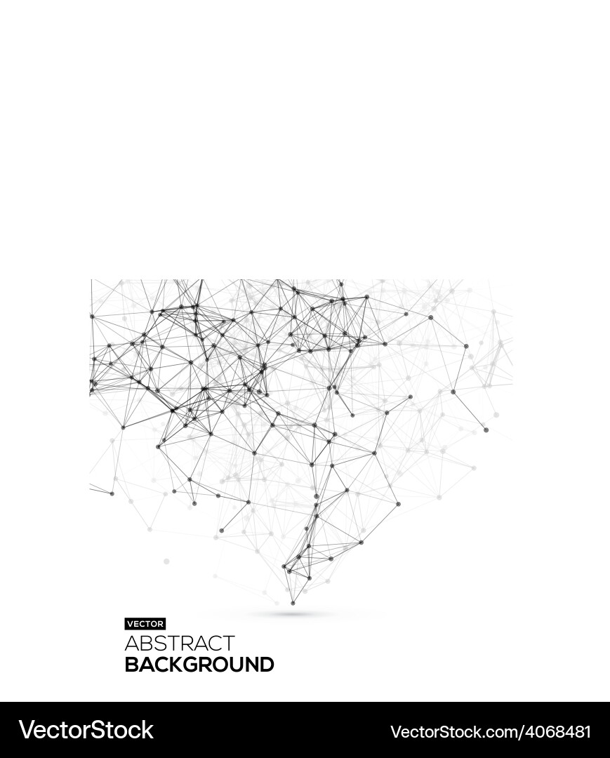 Low poly molecule and communication background Vector Image