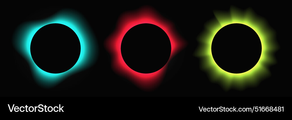 Set of circle illuminate light frames Set of circle illuminate light frames vector image