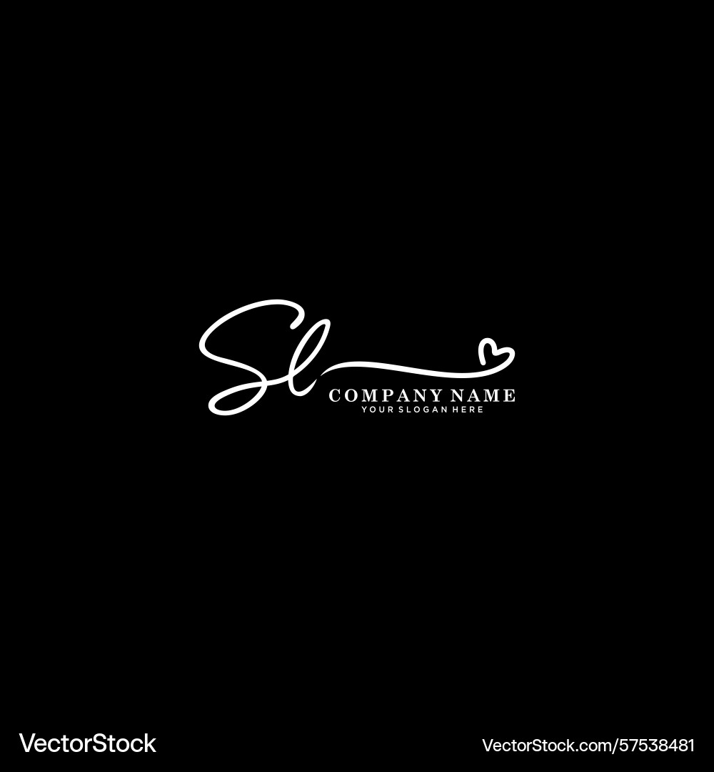 Signature style sl initial logos initials logo Signature style sl initial logos initials logo Vector Image